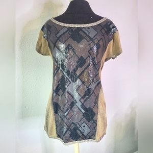 Custo Barcelona Euro Sequin Geometric Tee
